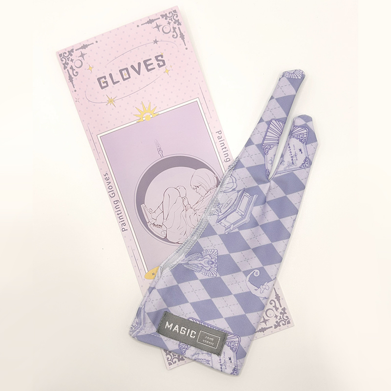 Leuke handschoen met twee vingers voor iPad/grafische tekentablet HUION / WACOM/XP-PEN, zweetbestendige handschoen voor het schetsen van schilderkunststudenten