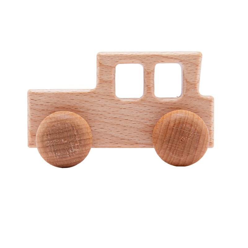 Baby Toys Beech Wooden Blocks Wooden Car Cartoon Educational Montessori Toys For Children Teething Baby Birthday Products: 4