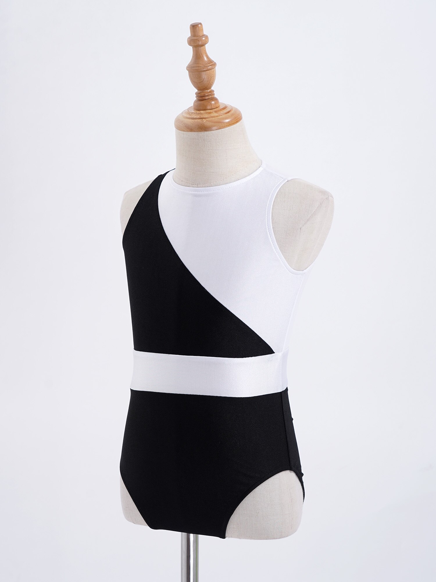 Kids Girls Teen Gymnastics Leotard Dancewear Sleeveless Patchwork Ballerina Clothing Ballet Class Dance Jumsuit Workout Bodysuit