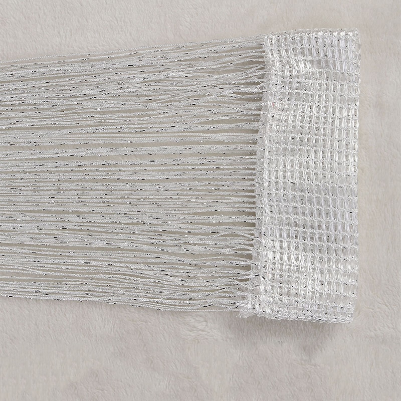 100*200CM Shiny Fringe String Curtain Tassel Flash Silver Line String Curtain Window Room Divider Fly Screen Door Hanging
