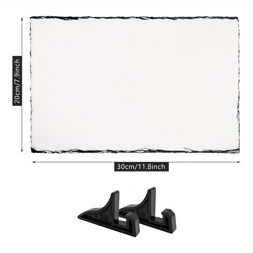1 Stück Sublimation Blank Slate Rock Bilderrahmen mit Ständer, DIY Memorial Frame für Wärmeübertragung, 4 Formen