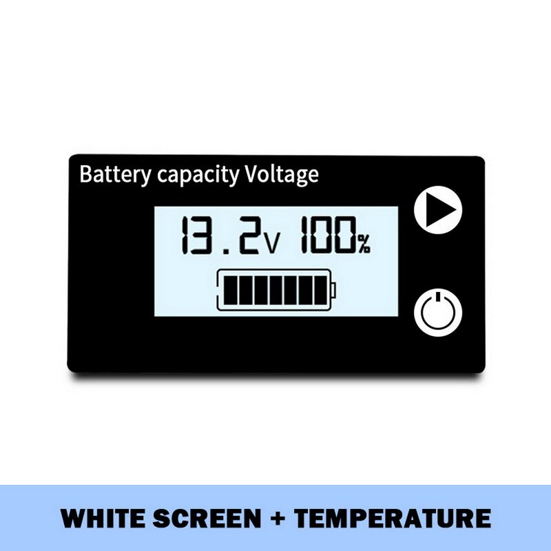 LCD Battery Capacity Monitor Indicator Voltage Meter Lead Acid Lithium LiFePO4 Car Motorcycle Voltmeter Voltage Gauge DC 8V-100V: C