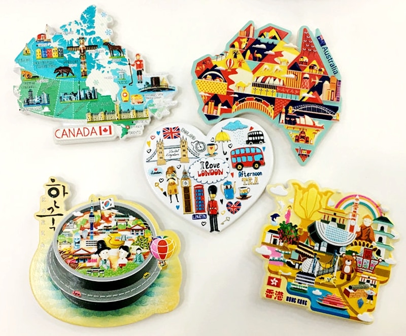 Korea, Canada, australië, Hong Kong 3D Magneet Toerisme Souvenirs Koelkast Magnetische Stickers