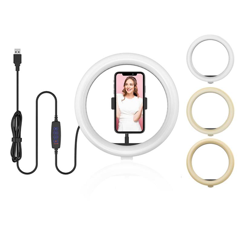 Led Selfie Ring Light Touch Control Fotografie Dimbare Ring Lamp Voor Portret Make Video Voor Ios/Android Smartphones: 10Inch