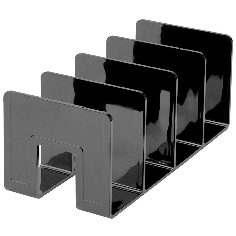 Multi-layer Bookend Decorative Book Shelf Home Room Office School Library Stationery Supplies Bookshelf Desk Organizer: black
