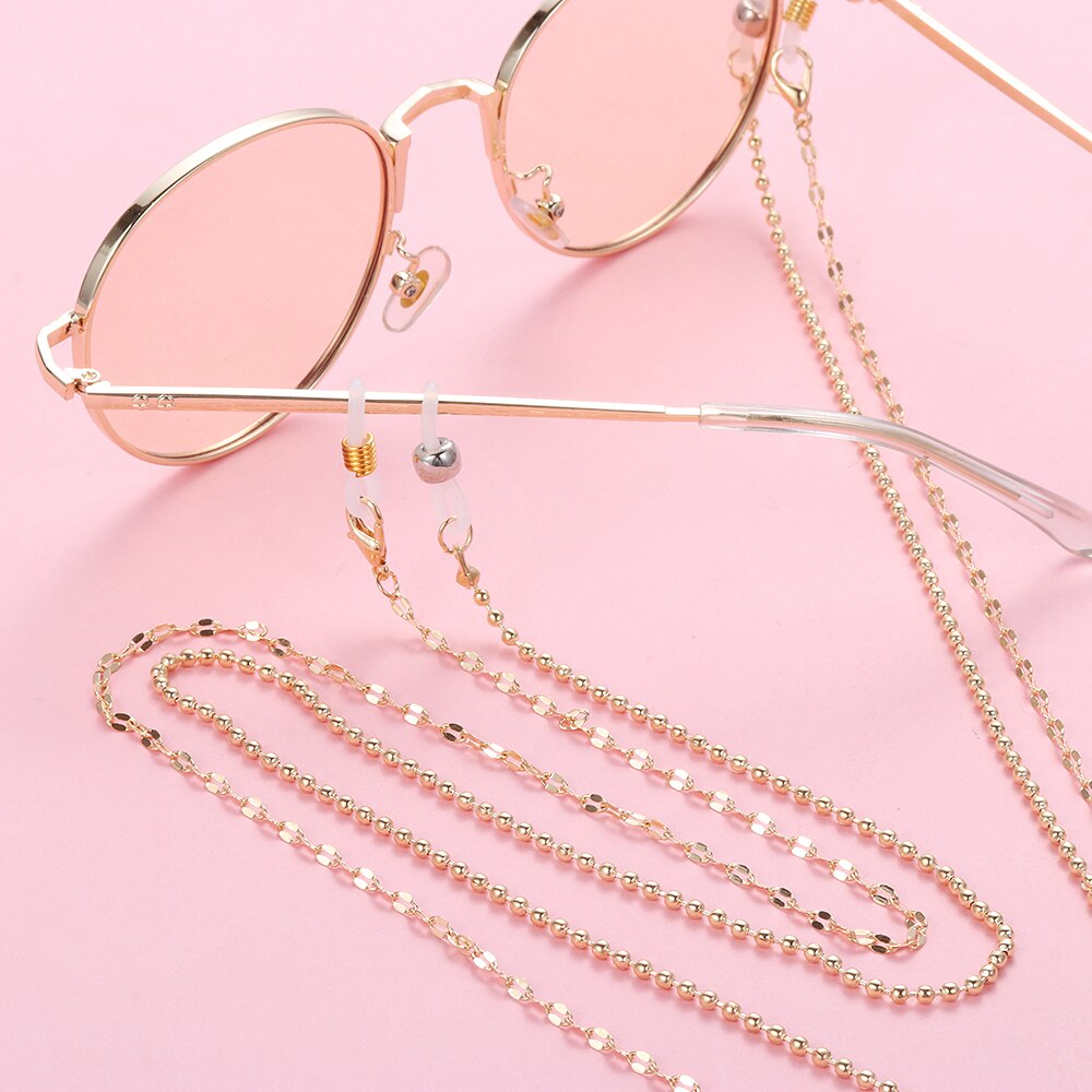 Leesbrilketting voor dames metalen zonnebrilhouder ketting parel kralen brilkettingen brillenhouder