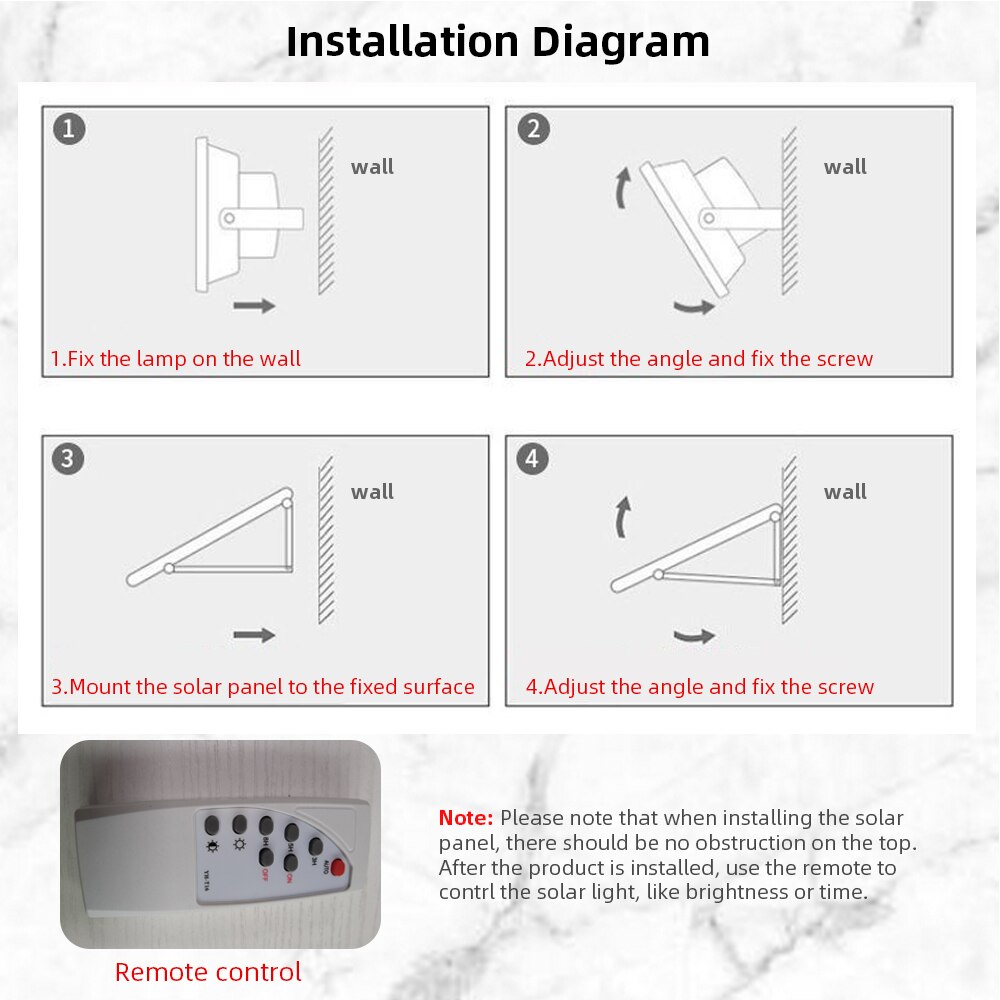 25W Solar Remote Control Flood Light Outdoor LED Lights 95 LEDs Waterproof Wall Lamp Security Lighting for Garden Fence Porch