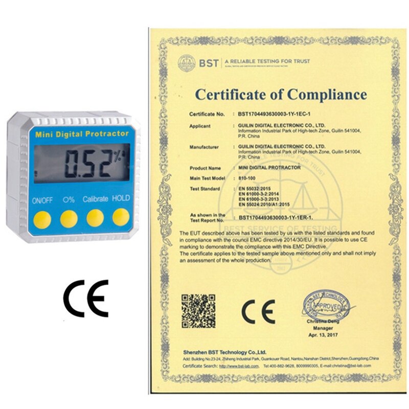 Digital Display Inclinometer Level 360° High-Precision Measuring Level Ruler Detector Inclinometer Inclination Box