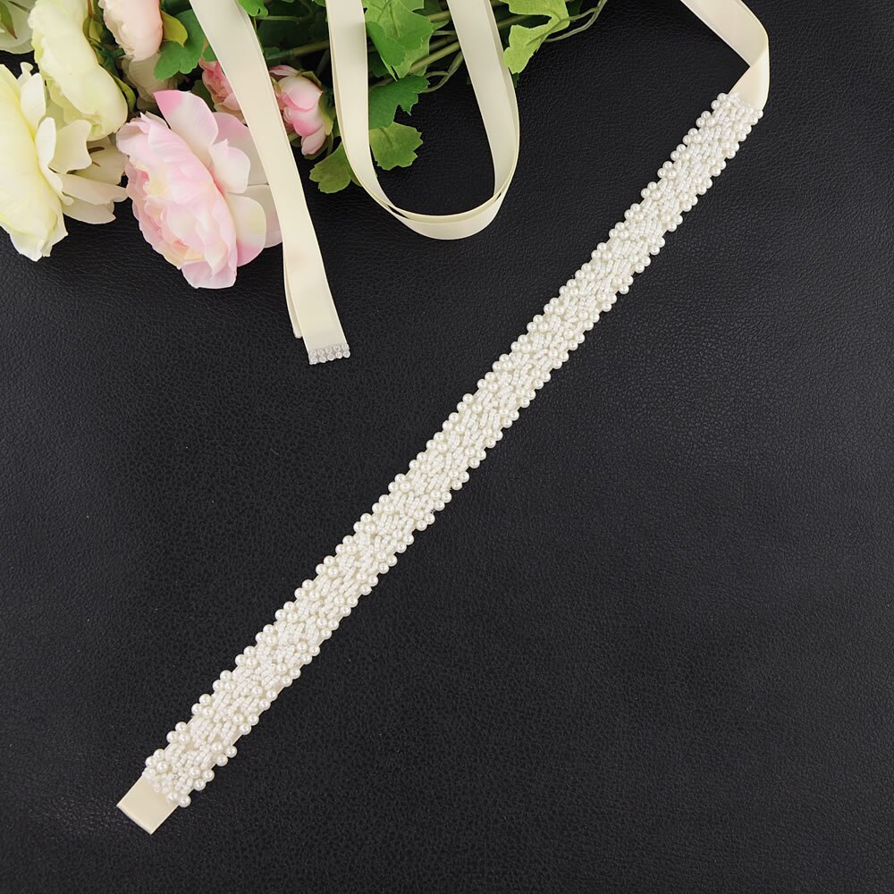 Wedding Sash Strass Zijden Lint Bruiloft Bruids Riem Crystal Sash Art Deco Strass Riem Wedding Sash Belt Bridal Gown: Ivory