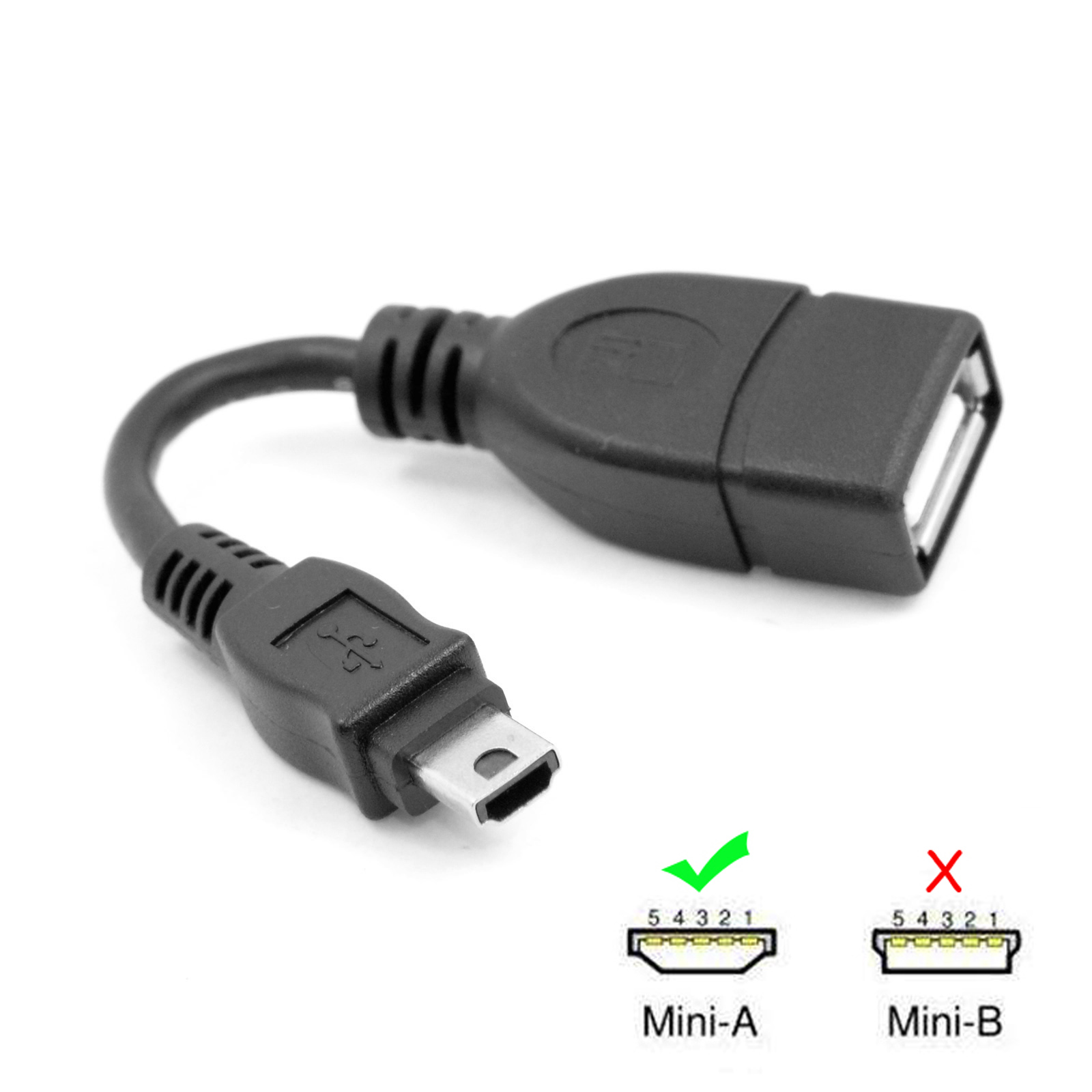 Zihan usb 2.0 host mini en han til usb en hun otg adapter