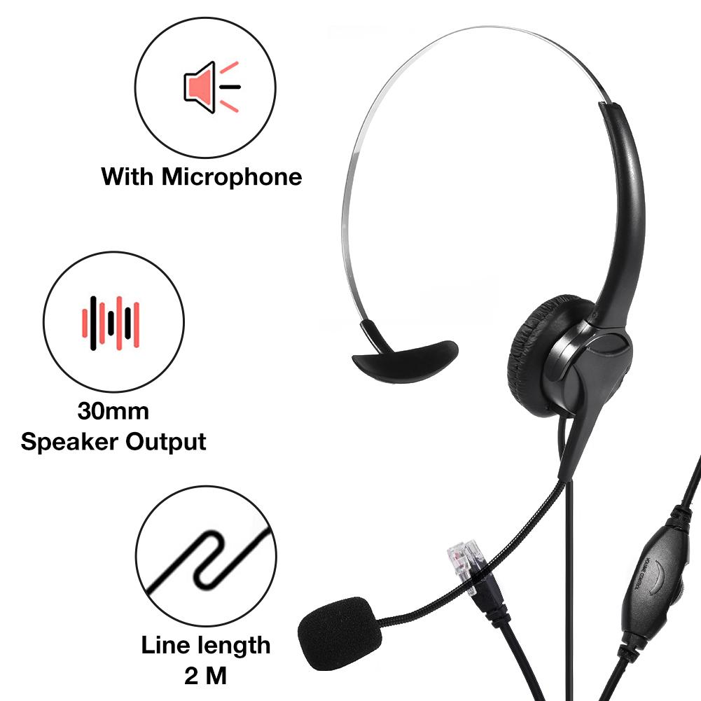 Auriculares USB de una cara con micrófono para centro de llamadas, cascos HD con reducción de ruido para operador telefónico, para servicio al cliente