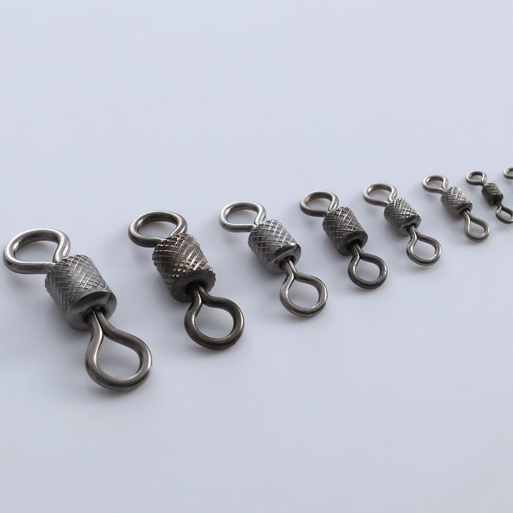 50 Stück Edelstahl-Winkel wirbel Kugellager wirbel mit Sicherheits schnapp ringen mit rollendem, drehbarem Karpfen-Winkel zubehör