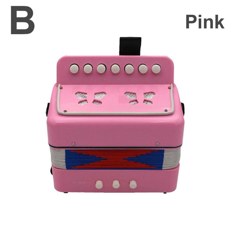 7 Keys 3 Buttons Mini Accordion Musical Instrument Children Kids Educational Birthday Accordion For Beginners Portabl E0r0: B