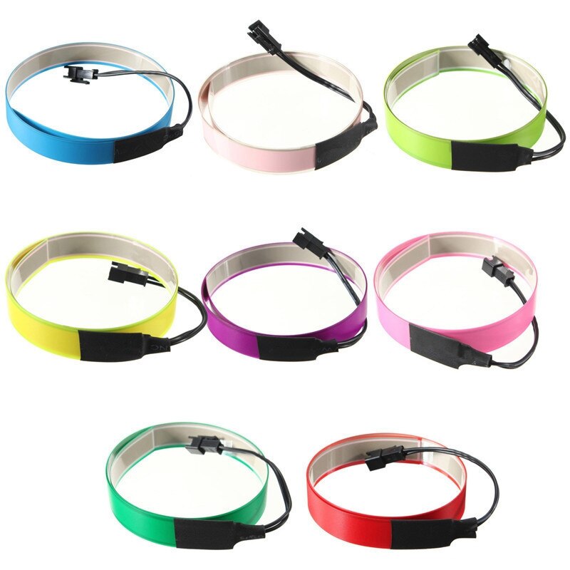 El tråd färgglad flexibel elektroluminiscerande tejp el tejp batteriström vit/blå/röd/rosa/lila/grön/citrongrön/gul