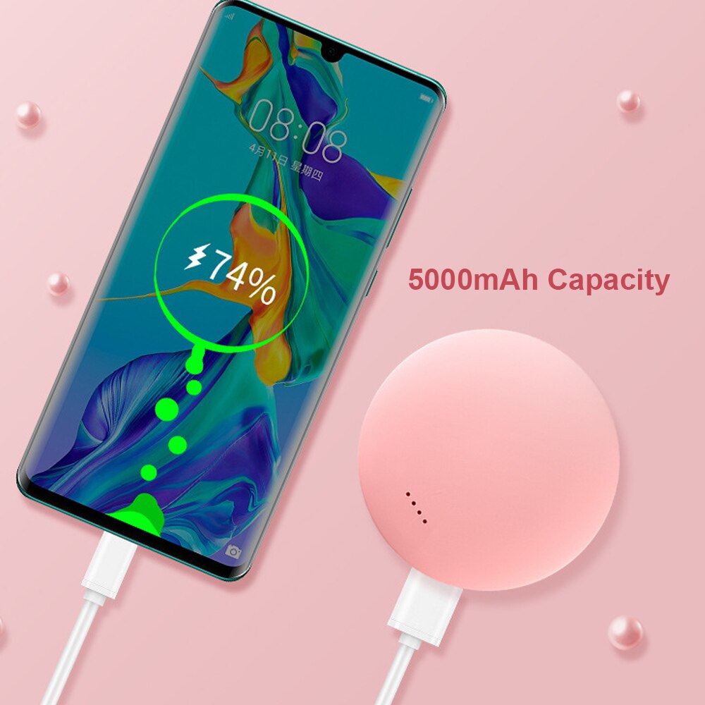 Round 2 In 1 Portable USB Rechargeable Electric Hand Warmers 3000MAh Power Bank Double-Sided Heater Hand Warmer