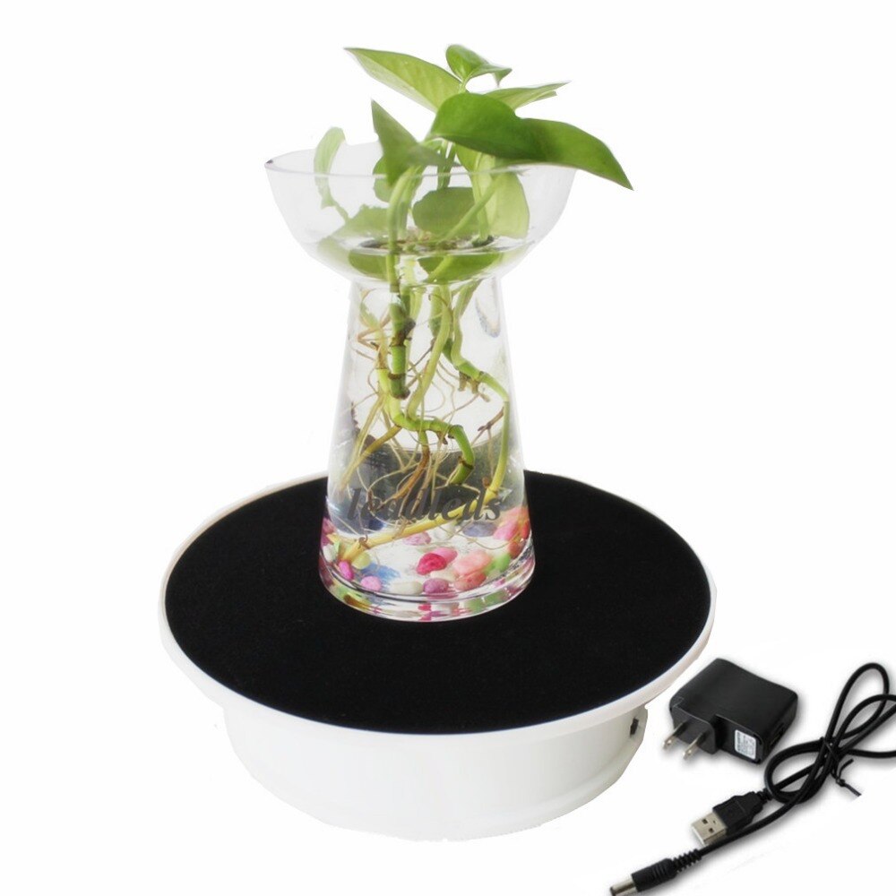 2pack 20cm Electric Motorized Rotating Display Stand Turn Table with Black Felt Top and AC Adapter