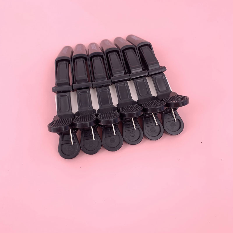 6 Stks/partij Plastic Haar Clip Kappers Klemmen Klauw Haar Sectie Clips Grip Snijden Barbers Voor Salon Hair Styling Accessoires: Black-6pc