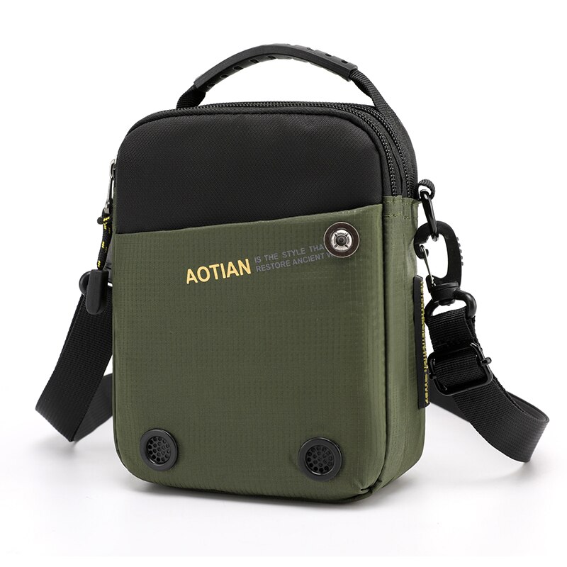 Men Bags Male Nylon Messenger Bags for Man Travel Business Crossbody Shoulder Bag Men's Outdoor Sports Mobile Phone Bag: ArmyGreen