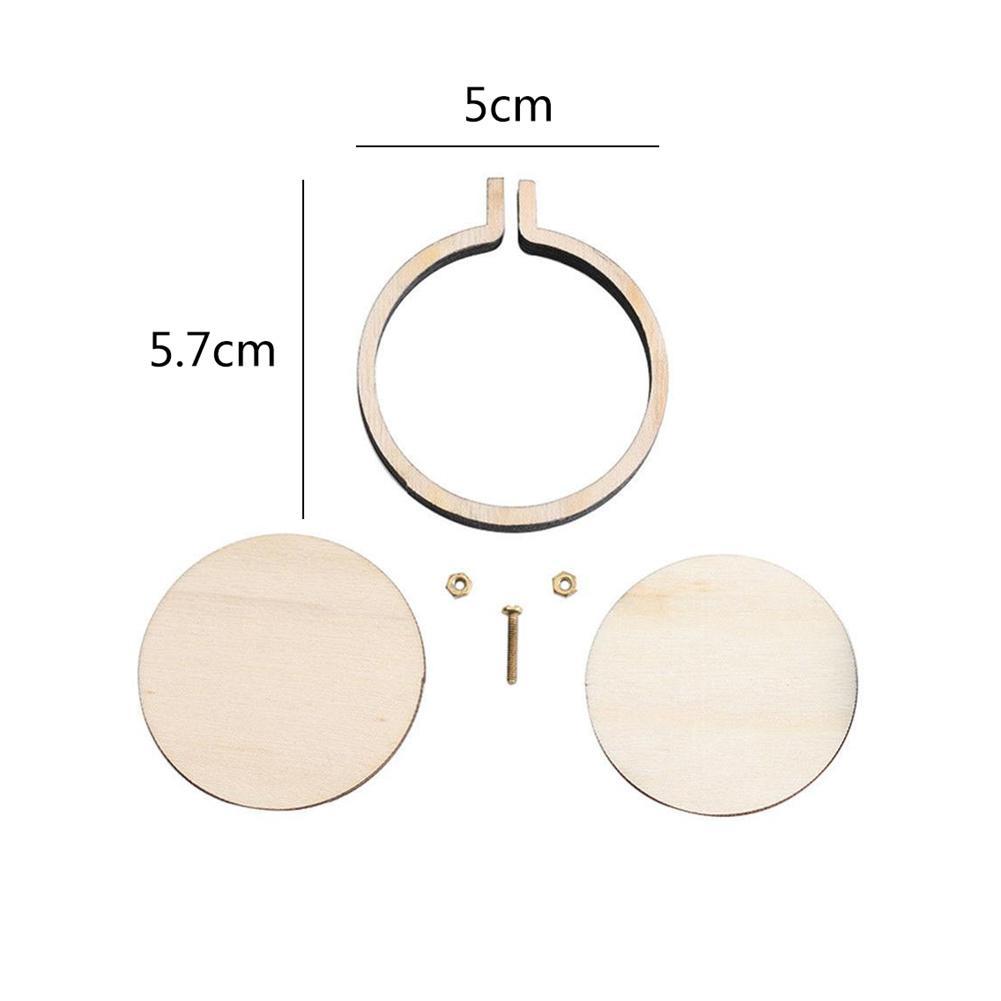 DIY Cross Stitch Sewing Handmade Stitches Crafts Tool Mini Wooden Hoop/Ring Embroidery Fixed Frame: D