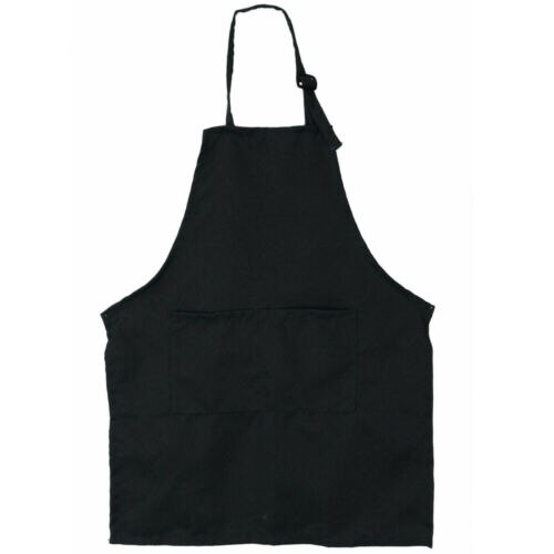 Barn förkläde barn målning matlagning baby pinafore enfärgad kök småbarn rena förkläden: Svart