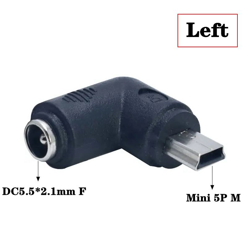 DC5.5 * 2.1mm Male Female To USB Mini 5P Micro 5P Type-C Male Female Adapter Elbow Android Phone DC Power Adapter 5V Interface: army green