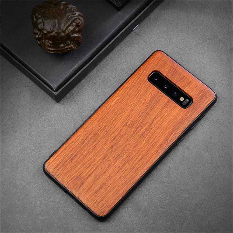 LYBALL Wood Case for Samsung S10 Phone Protective Back Cover Natural Wood Carved TPU Bumper Case for Samsung Galaxy S10 Plus