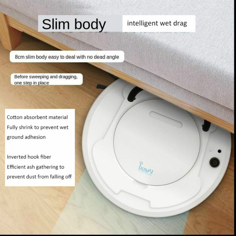 Robot Vacuum Cleaner Sweep&Wet Mop Simultaneously For Hard Floors&Carpet Run 90mins Before Automatically Charge