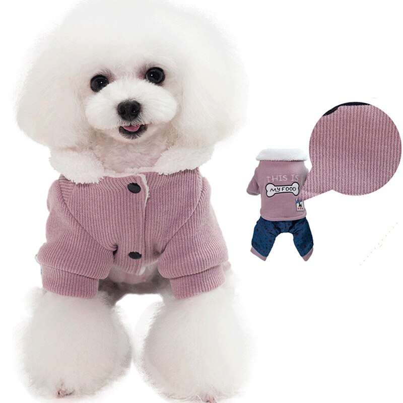 Inverno quente do cão de estimação macacão roupas roupas cães padrão osso filhote de cachorro cachorro gatos quatro perna casaco trajes s xxl xxl