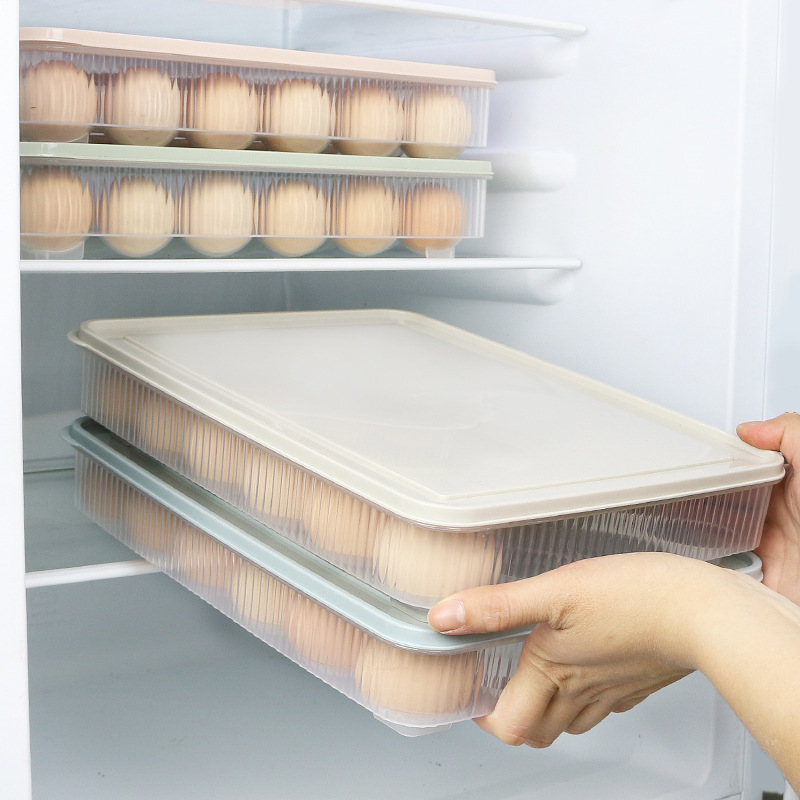 Qqjjplastic æg kasse køkken æg opbevaringsboks 24 æg stativer stabelbar opbevaring køleskab opbevaringsboks arrangør æg opbevaringsboks