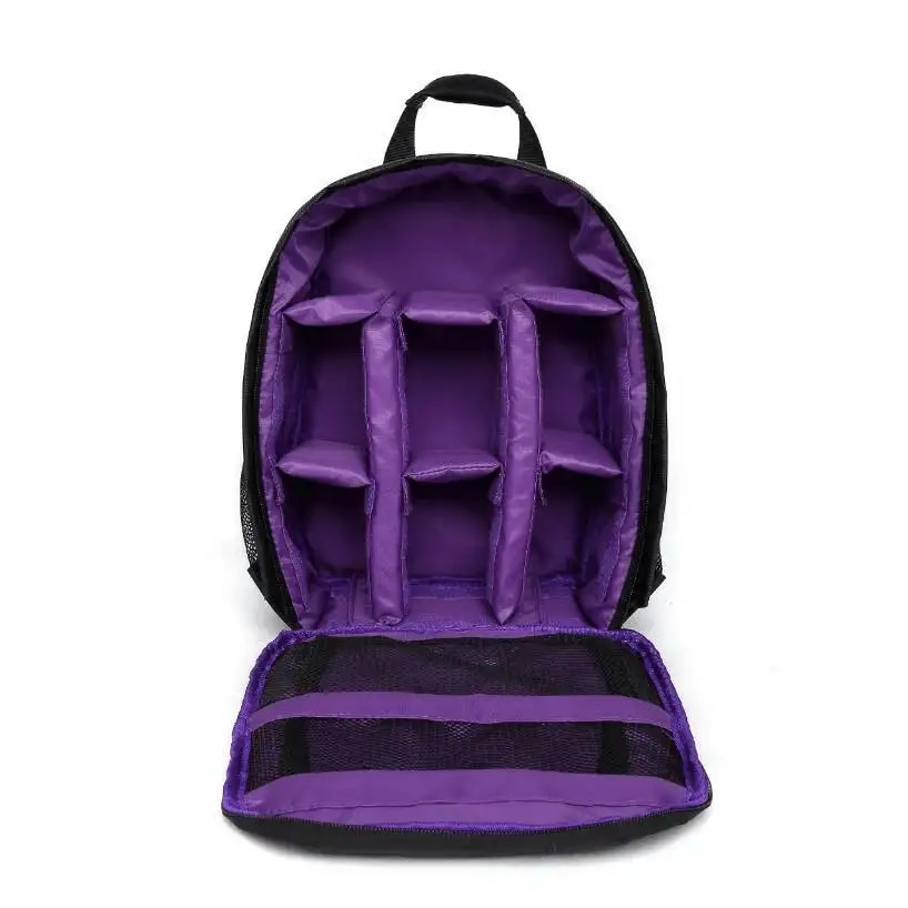 Multi-Functional Camera Bag for Nikon Digital Lens Outdoor Photography Backpack Lightweight Waterproof Fabric Large Capacity: PURPLE