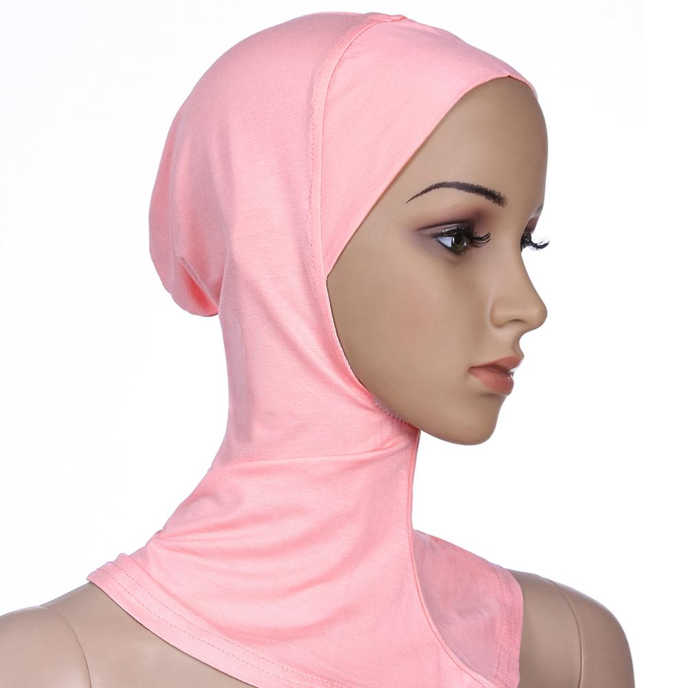 PEIFU-gorro de baño Hijab interno para Mujer, Turbante elástico islámico musulmán, Turbante envolvente para el capó, gorros de baño para Mujer: pink