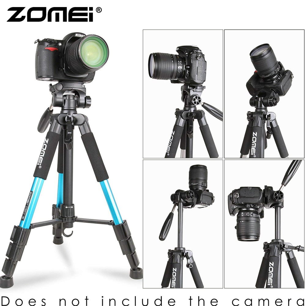Zomei Blue Q111 Lightweight Tripod Portable Travel Camera Stand with Pan Head Carry Bag for SLR DSLR Digital Camera