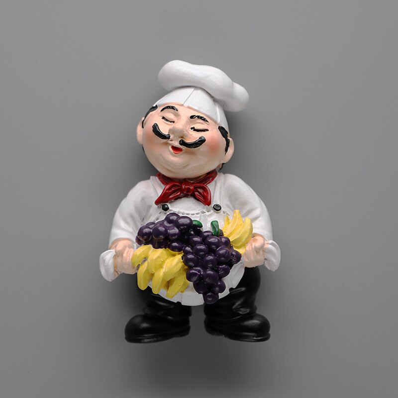 Restaurant Chef réfrigérateur collé pain maître 3D réfrigérateur aimant réfrigérateur magnétique collé à la main collection grands Chefs