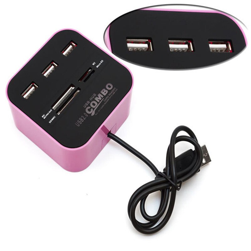 All In One USB COMBO 3 Port Usb Hub 2.0 HUB+multi USB Card Reader for SD/MMC/M2/MS/MP Micro SD