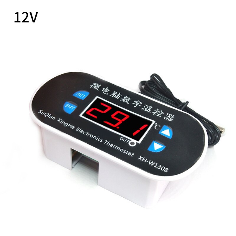 W1308 digitale koele warmtesensor temperatuurregelaar instelbare thermostaatschakelaar  dc 220v 12v 300 ℃ met temperatuurcorrectie: 12v rode