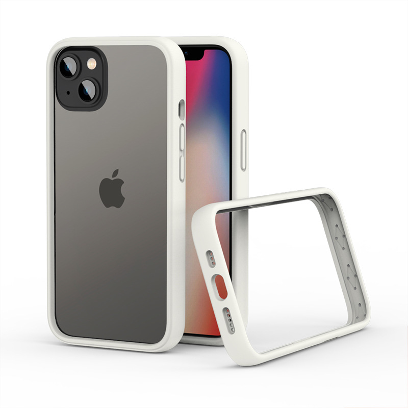 2025 Neue Flüssigsilikon-Original-Stoßstangenrahmen-Telefonhülle für iPhone 15 14 Profi Max 15 14 Plus 12 13 Mini Anti-Klopf-Rückseite: ABS / dunkel Grau