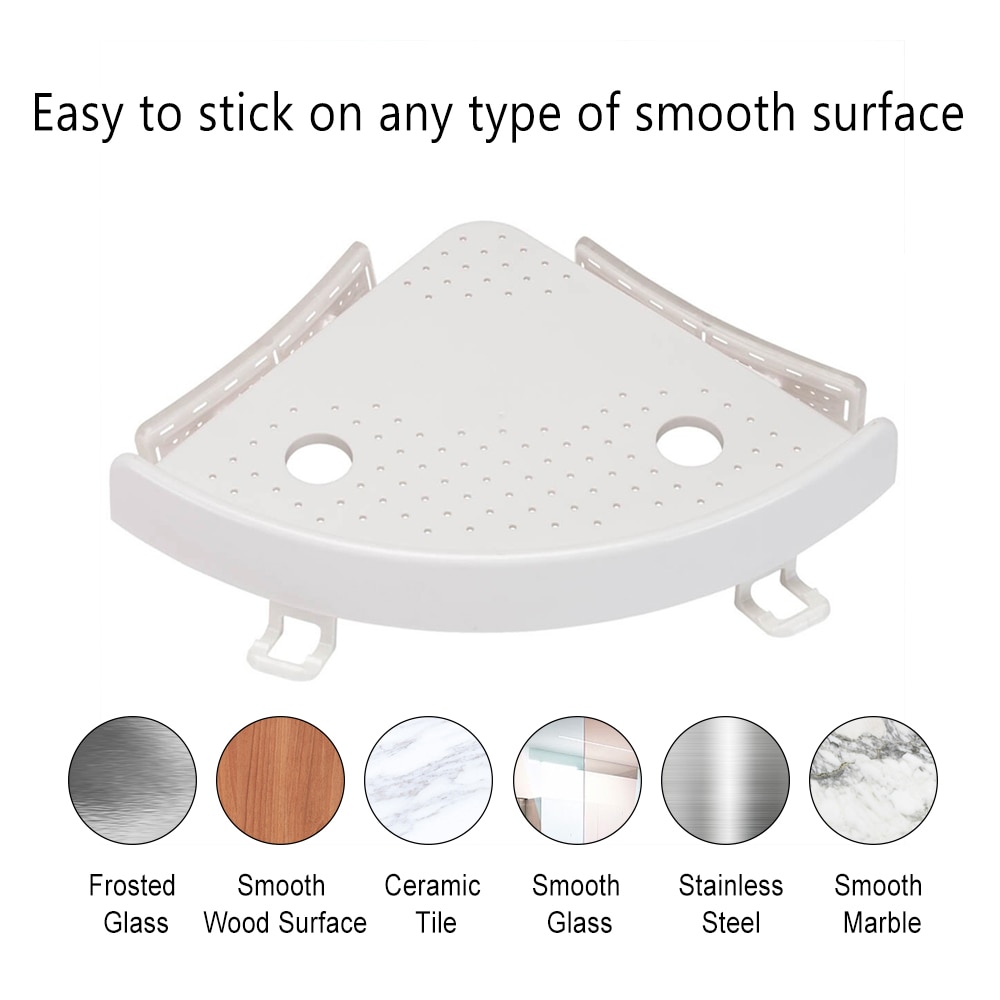 Badkamer Douche Plank Multifunctionele Hoek Opbergrek 2 Haken Voor Handdoek Opknoping Shampoo Houder Zuig