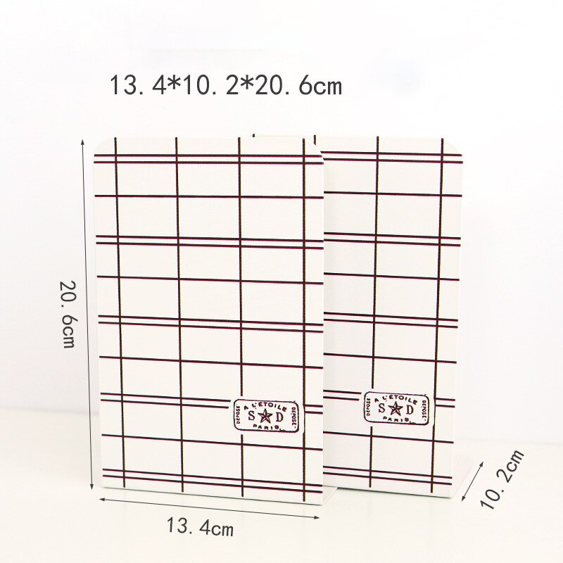 2 stk/par metal bogstøtter desktop bogstøtte understøtter studerende bogreol kontor opbevaring stativ bog hylde holder hjem dekorativ: H