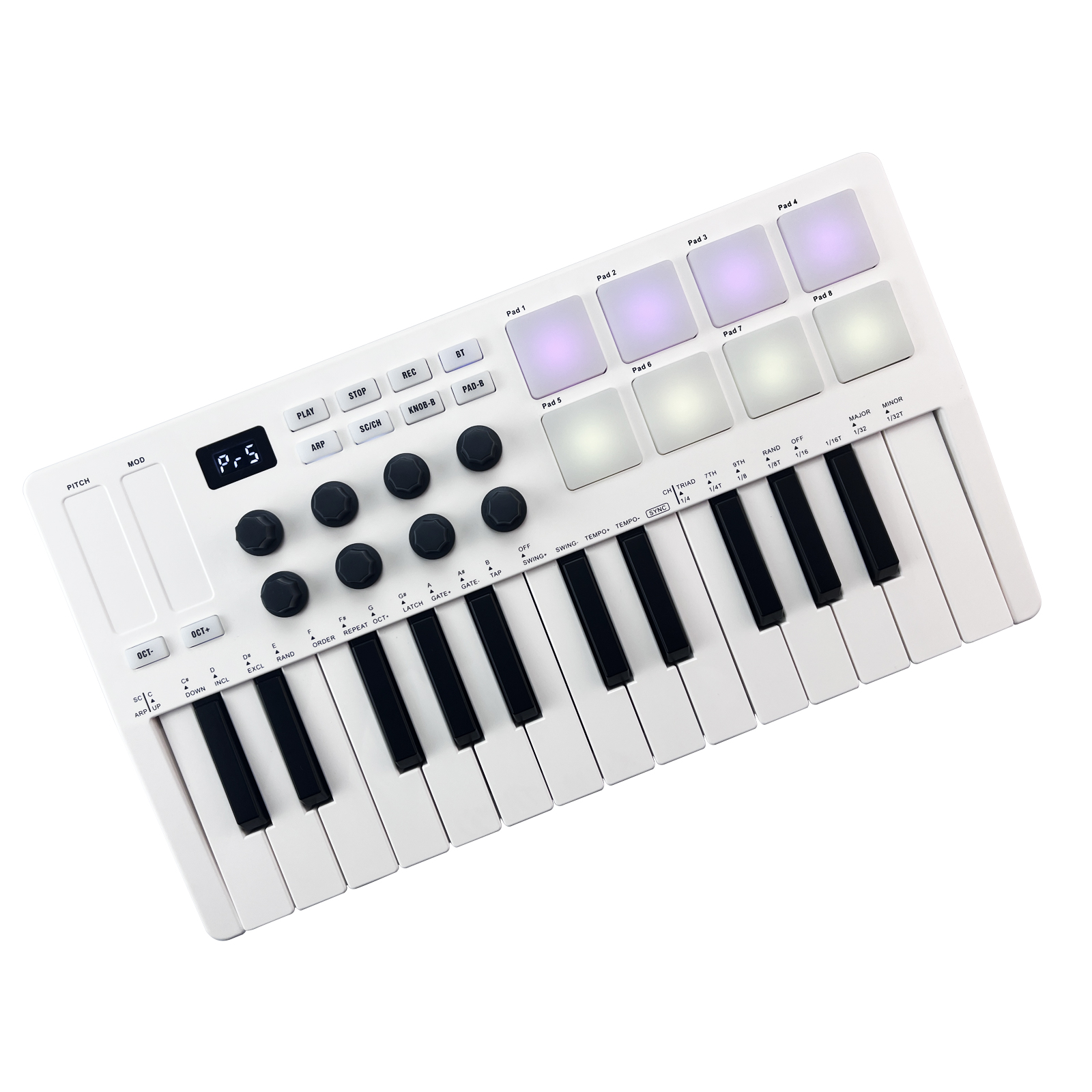 M-VAVE 25-Key MIDI Control Keyboard Mini USB Keyboard MIDI Controller with 25 Velocity Sensitive Keys 8 RGB Backlit Pads 8 Knobs