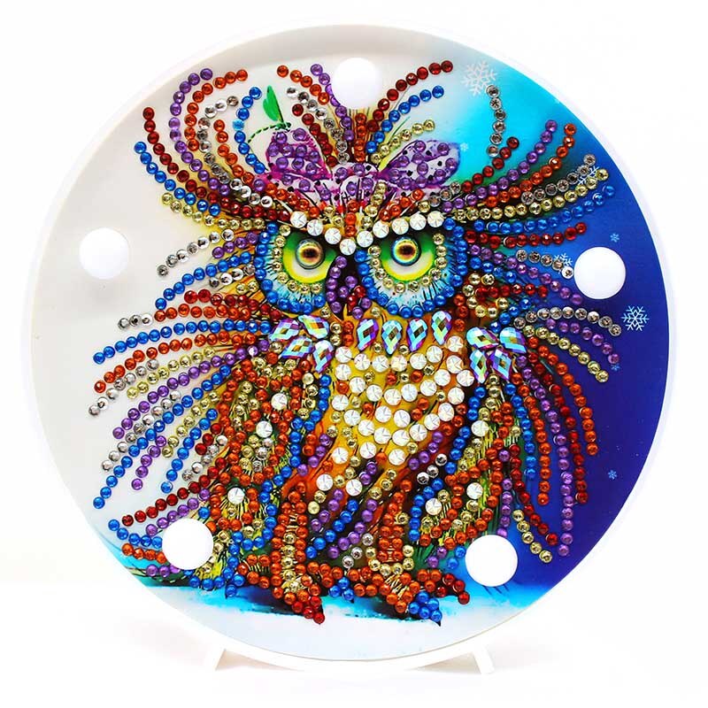 Homfun diamant maleri led lampe lys mandala 5d diamant broderi landskab rhinestones diy diamant jul halloween: Zxd 052