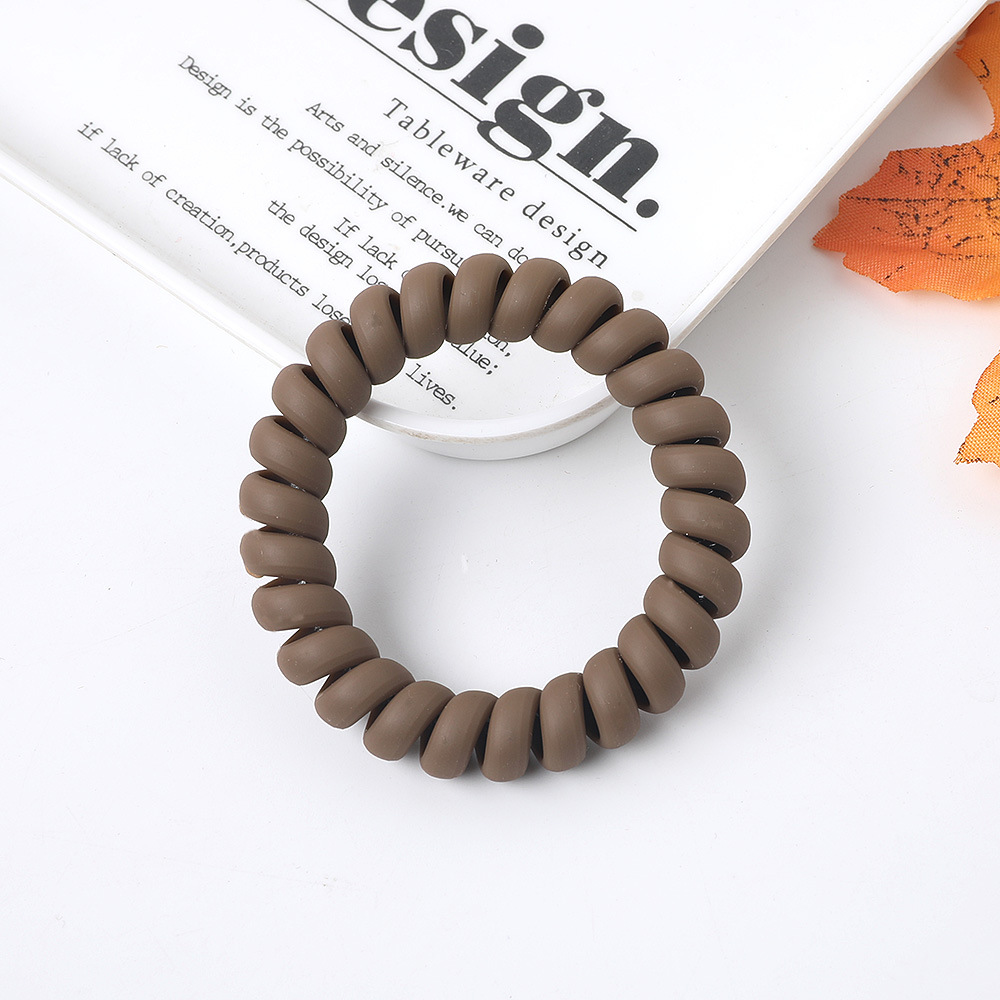 Lazos para el cabello en espiral negros, elásticos mate, sin rastro, accesorios para el cabello para hombres, cabello rizado, pelo largo y grueso: Plata