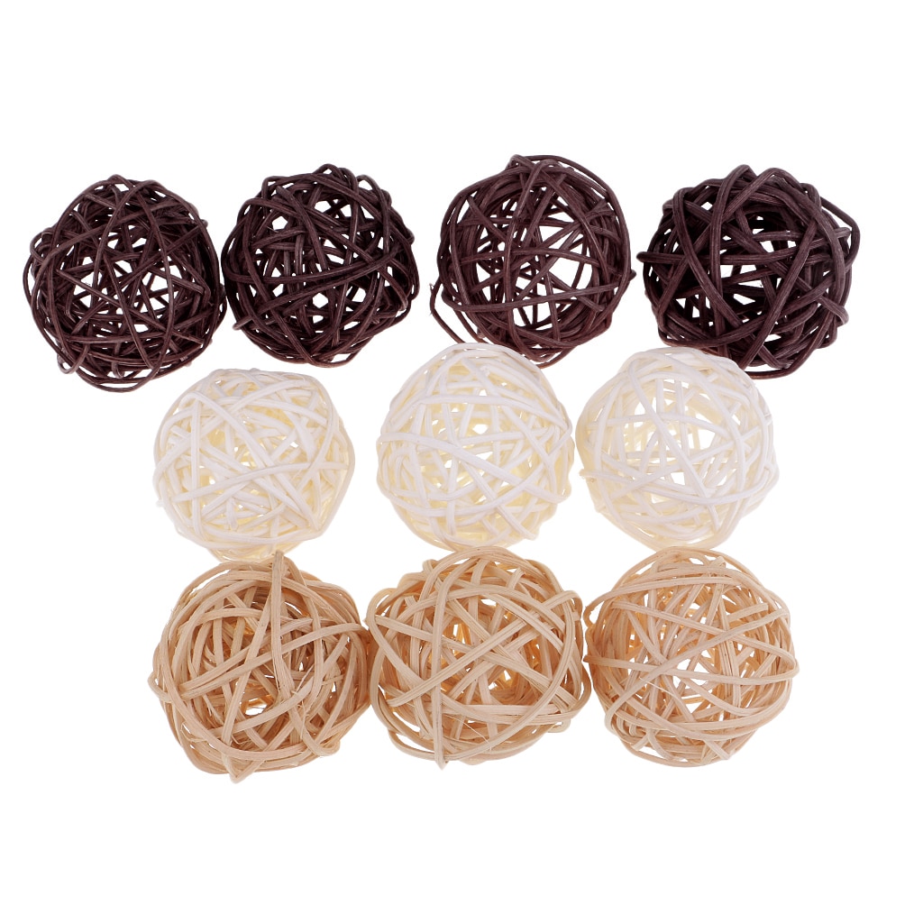 20 Stuks Natuurlijke Rieten Rotan Bal 5 Cm Twig Orbs Ballen Diy Versieringen Bruiloft Ornamenten Ambachten String Lights Supply