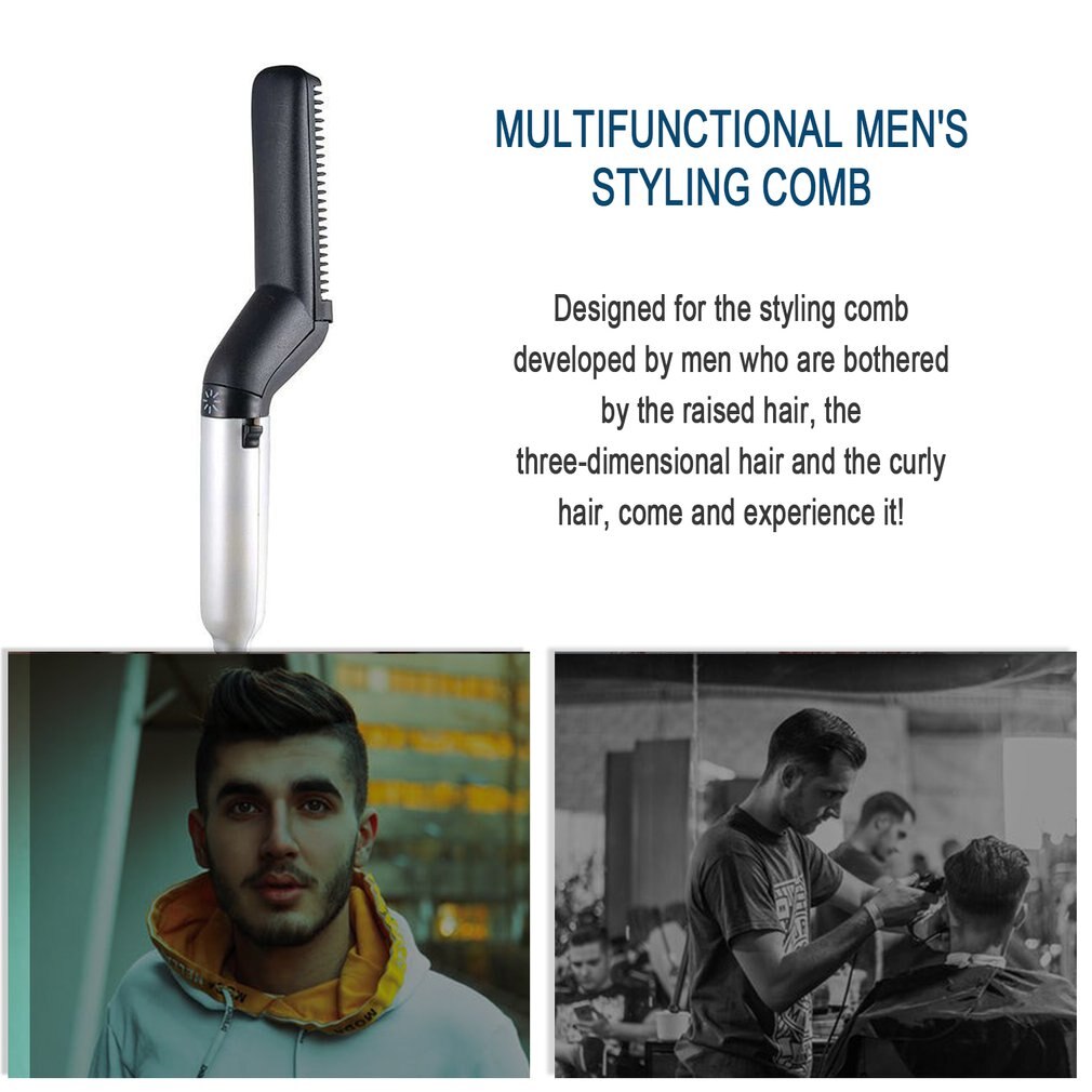 Multi-Functional Men'S Style Comb Fluffy Volume Straight-Type Multi-Purpose Comb Personal Care Shun Hair Comb