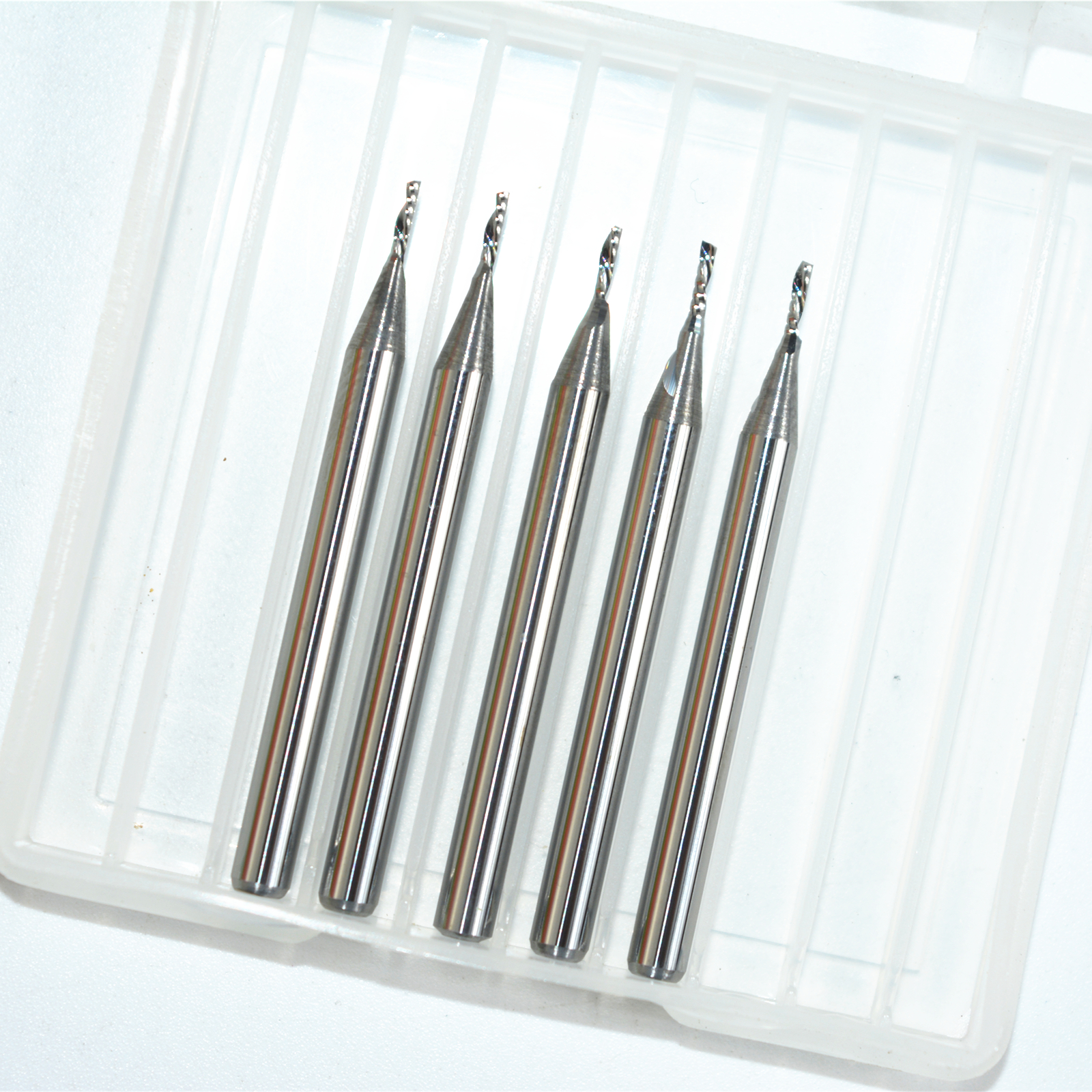 5pcs-3.175mm*1mm*3mm,cnc solid carbide woodworking router bit,1 flute down cut milling cutter,left spiral pvc,acrylic bit