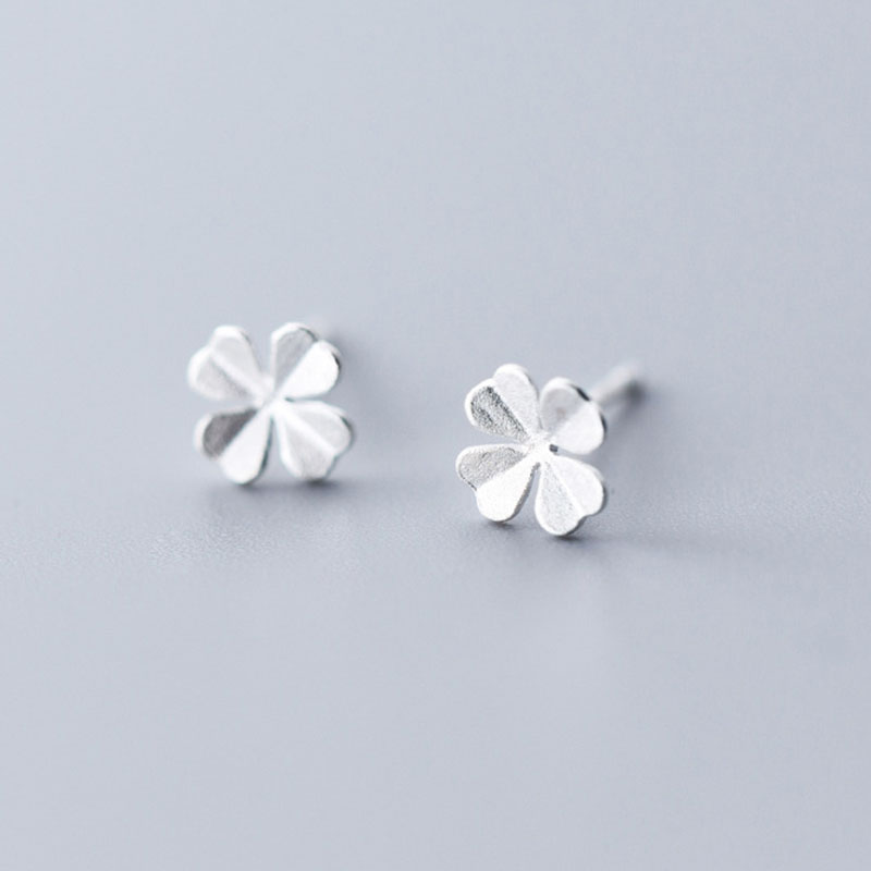 INZATT-pendientes de tuerca de flor minimalista para mujer, Plata de Ley 925 auténtica, pieza de cumpleaños, accesorios de joyería delicada: Default Title