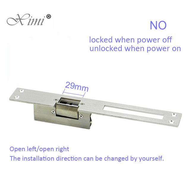 Long panel Electric Strike lock electronic door lock Fail secure or Fail safe 800KG holding force lock tongue: Gold