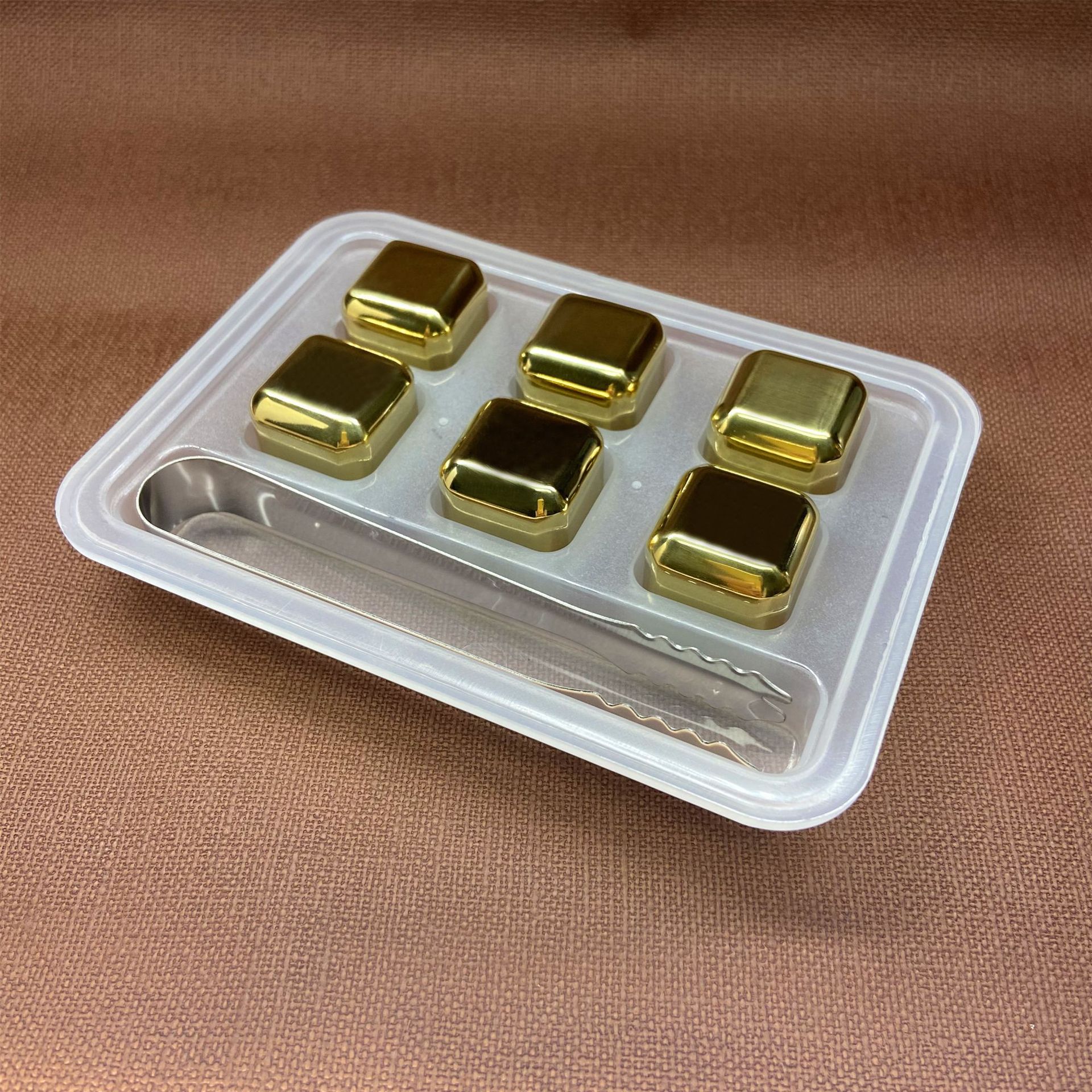 Gouden Herbruikbare Ice Cube Set Rvs Bier Wodka Cooling Koeling Ijsblokje Restaurant Hotel Wijn Accessoires: 4