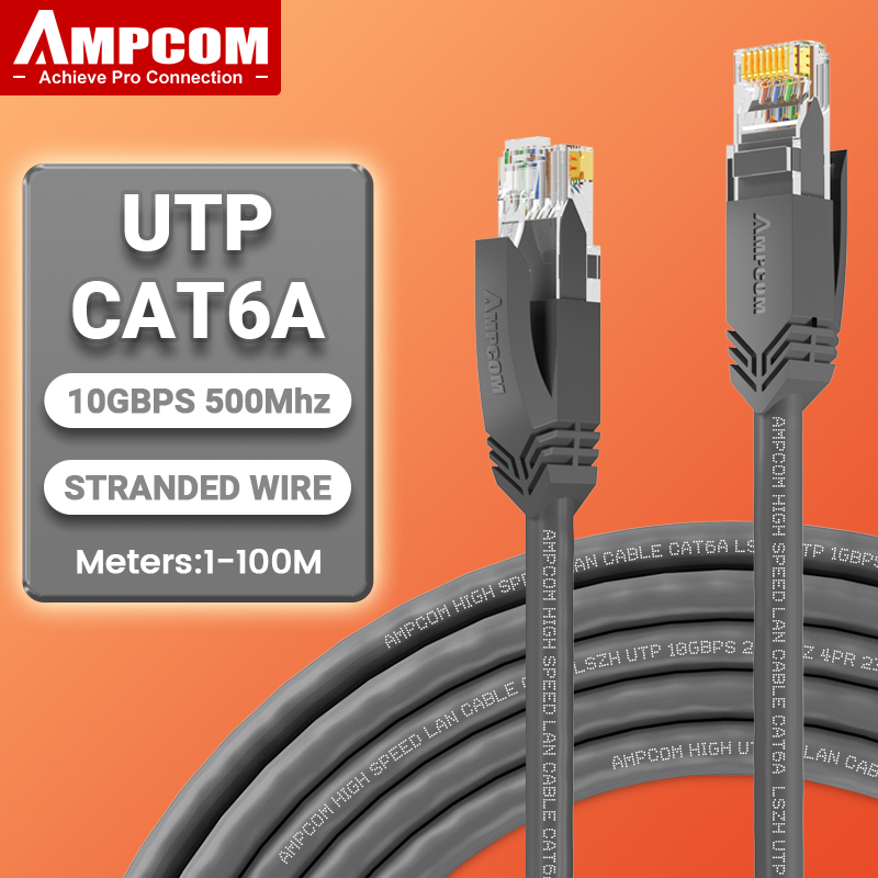 AMPCOM cat6a Ethernet Cable, Internet Network LAN Patch Cords, High Speed Computer Wire Rj45 Connectors for Router Modem: Silver / 25m