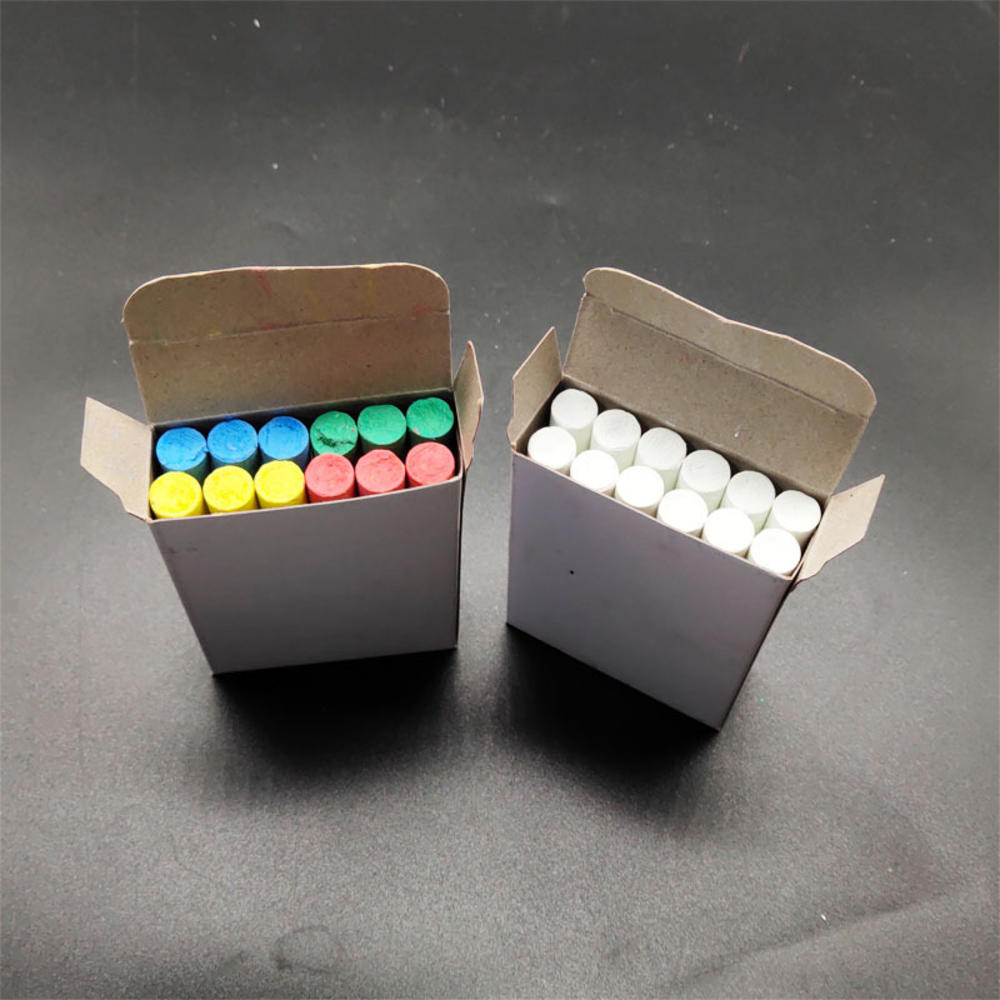 12 unids/lote tiza sin polvo pluma dibujo tizas para pizarra 4 colores papelería de oficina de la escuela suministros Accesorios