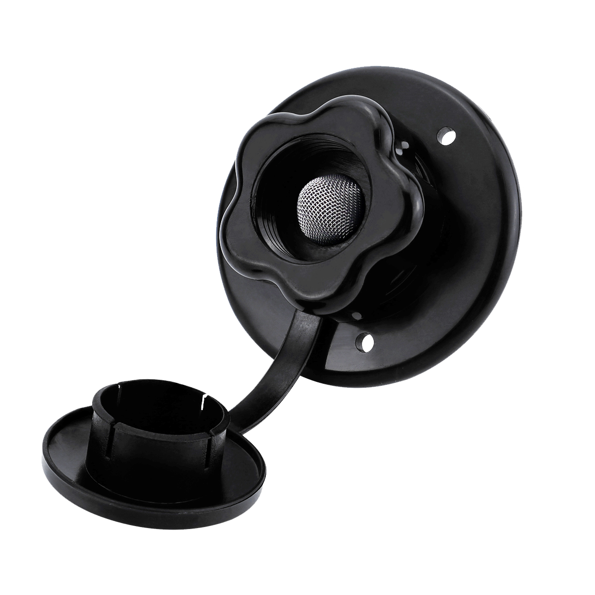 Durable RV City Water Inlet With Check Valve Check Valve Flange Hose Connector UV Stabilized Plastic